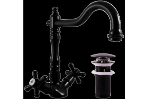 Смеситель для раковины Rav Slezak Morava retro черный матовый 