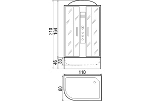 Душевая кабина с поддоном River Dunay 110/80/44 MT R (10000001456) - 3