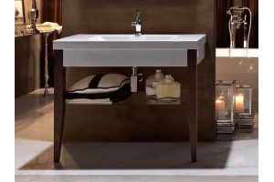 KERASAN Bentley Полка стеклянная для раковины с ножками 120х50 см - 2