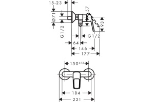 Смеситель Hansgrohe Logis loop 71247000 для душа - 2