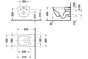 Унитаз подвесной Duravit Happy D.2 антрацит матовый - 3