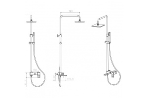 Душевая стойка Boheme Q белая с красным - 2