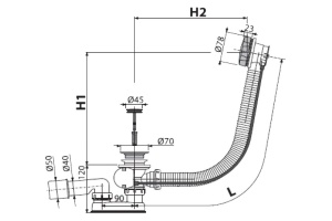 Слив-перелив AlcaPlast A55ANTIC-80-RU-01 - 2