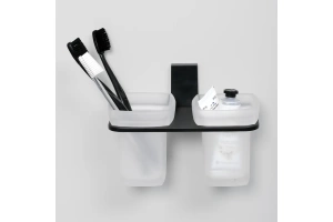 Стакан для зубных щеток двойной Wasserkraft Abens черный матовый - 3