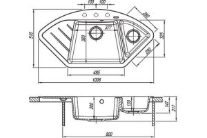 Мойка кухонная Florentina Веста черный - 2
