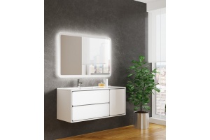 Тумба с раковиной Sanvit Бруно -2 120 L белый глянец - 2