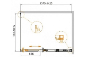 Душевой уголок Cezares Stream 140х100 хром (STREAM-AH-1-140/100-C-Cr) - 2