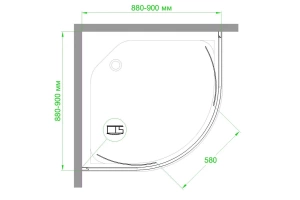 Душевой уголок Royal Bath HKD 90х90 профиль хром стекло прозрачное - 3