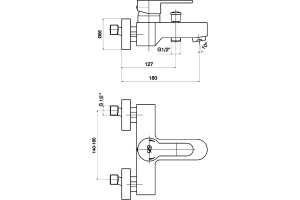 Смеситель GPD Nova MBB35 для ванны с душем - 2