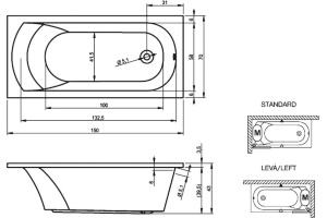 Акриловая ванна Riho Miami 150 - 2