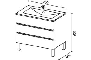 Тумба под раковину Sanvit Кубэ-3 70 белый глянец - 3