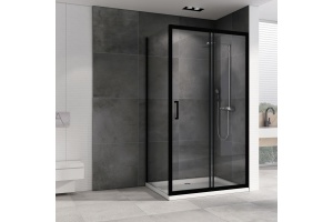 Душевой уголок ABBER Schwarzer Diamant 160х80 профиль черный (AG30160BH-S80B-S80B) - 2