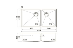 Мойка кухонная Omoikiri Taki нержавеющая сталь (4997037) - 2