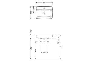 Накладная раковина Serel Rita 60 см (RT30) - 2