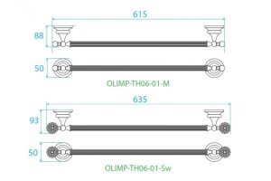 Полотенцедержатель Cezares OLIMP (OLIMP-TH06-01-Sw) - 3