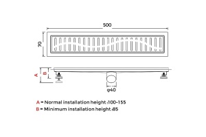 Душевой лоток Gappo черный 50 с решеткой - 2
