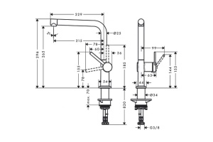 Кухонный смеситель Hansgrohe Talis M54 однорычажный, 270, 1jet, матовый черный 72840670 - 2