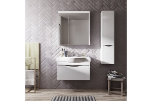 Тумба с раковиной STWORKI Хельсинки 80 подвесная, с накладной раковиной, белая, МДФ - 2