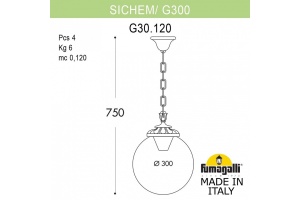 Подвесной светильник Fumagalli Globe 300 G30.120.000.BXF1R - 2