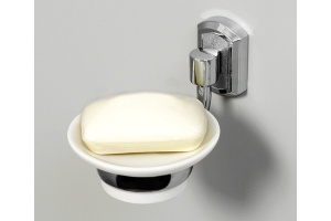 Мыльница с держателем Wasserkraft хром - белый - 2