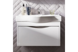 Мебель для ванной STWORKI Хельсинки 80 белая, подвесная, в современном стиле, российская (гарнитур, комплект) - 2