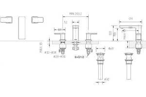 Смеситель на три отверстия Bravat Phillis (F256101C-ENG) - 2