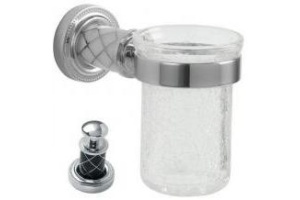 Стакан для зубных щеток настенный Boheme Murano хром с черным