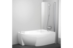 Шторка на ванну Ravak Rosa CVSK1 140/150 R Transparent, профиль блестящий