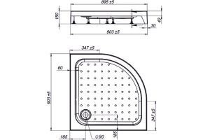 Поддон для душа Vincea VST-3AQ-9090 90x90 - 2
