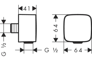 Шланговое подключение Hansgrohe FixFit шлифованный черный хром - 2