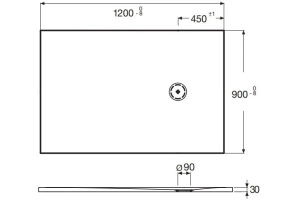 Поддон для душа Jacob Delafon Singulier 120х90 серый  - 2