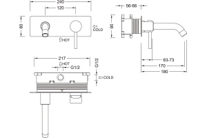 Смеситель Timo Saona для раковины, золото 2371/17SM - 3