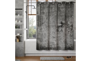 Штора для ванной WasserKraft Aland 200x200 серый - черный - 2