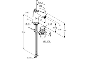 Смеситель для биде Kludi  белый, хром (522169175) - 3