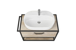 Тумба с раковиной Одри 62 Aquaton Лофт Фабрик 80 светлое дерево  - 2