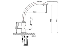 Смеситель Zorg Clean Water для кухонной мойки ZR 314 YF-33 nickel - 2