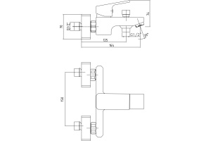 Смеситель E.C.A. Tiera для ванны с душем 104802469EX - 2
