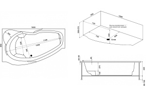 Акриловая ванна Bas Мартиника 160x85 L - 3