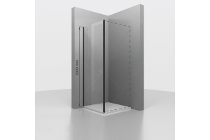 Душевая стенка RGW Z-050-3 120х200 профиль черный стекло прозрачное - 2