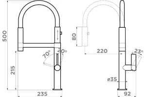 Смеситель для кухни Omoikiri Osaka черный (4994333) - 2