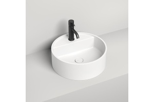 Salini ARMONIA TOP 202 Раковина на столешницу 450х450х116мм, с 1 отв.под смеситель, донный клапан D502, мат-л: S-Sense, глянцевый, белый.