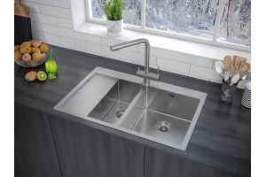 Мойка кухонная Paulmark Liga R 78 брашированная сталь - 2