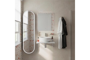 Столешница с раковиной DIWO Элиста 60 белый мрамор, с раковиной  Moduo 40 RING - 2