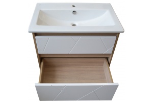 Тумба ASB-Mebel подвесная Диана 75 White под умывальник Элина 75 белый - 3