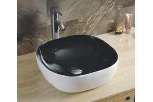 Раковина накладная CeramaLux NC 41.5 черный/белый (360) - 2