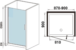 Душевая дверь в нишу Weltwasser WW600 600K1-90х185 хром (10000002732) - 3