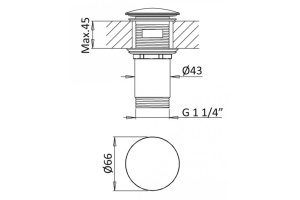 Донный клапан для раковины Cezares хром (CZR-B-SOC-01) - 2