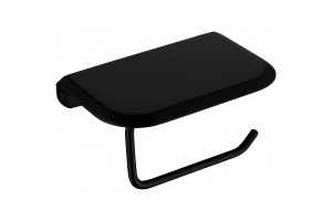 Держатель туалетной бумаги с полкой Abber Nord черный матовый