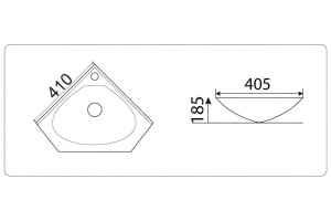 Раковина подвесная CeramaLux N 41 см белый (9068В) - 3