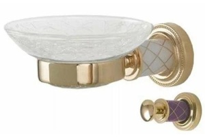 Мыльница настенная Boheme Murano золото с фиолетовым